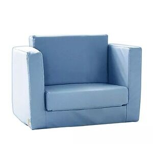 Huddle Junior Kids 2-in-1 Foam Flip-Out Couch in Blue Toddler Seat Bed Climbing